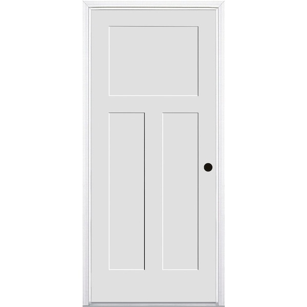 Codel Doors 36"x96"x1-3/4" Primed 3-Panel Mission Interior Shaker 20min Fire Rated 7-1/4" LH Prehung Door 3080134PRI840320MLH26DM714 - main